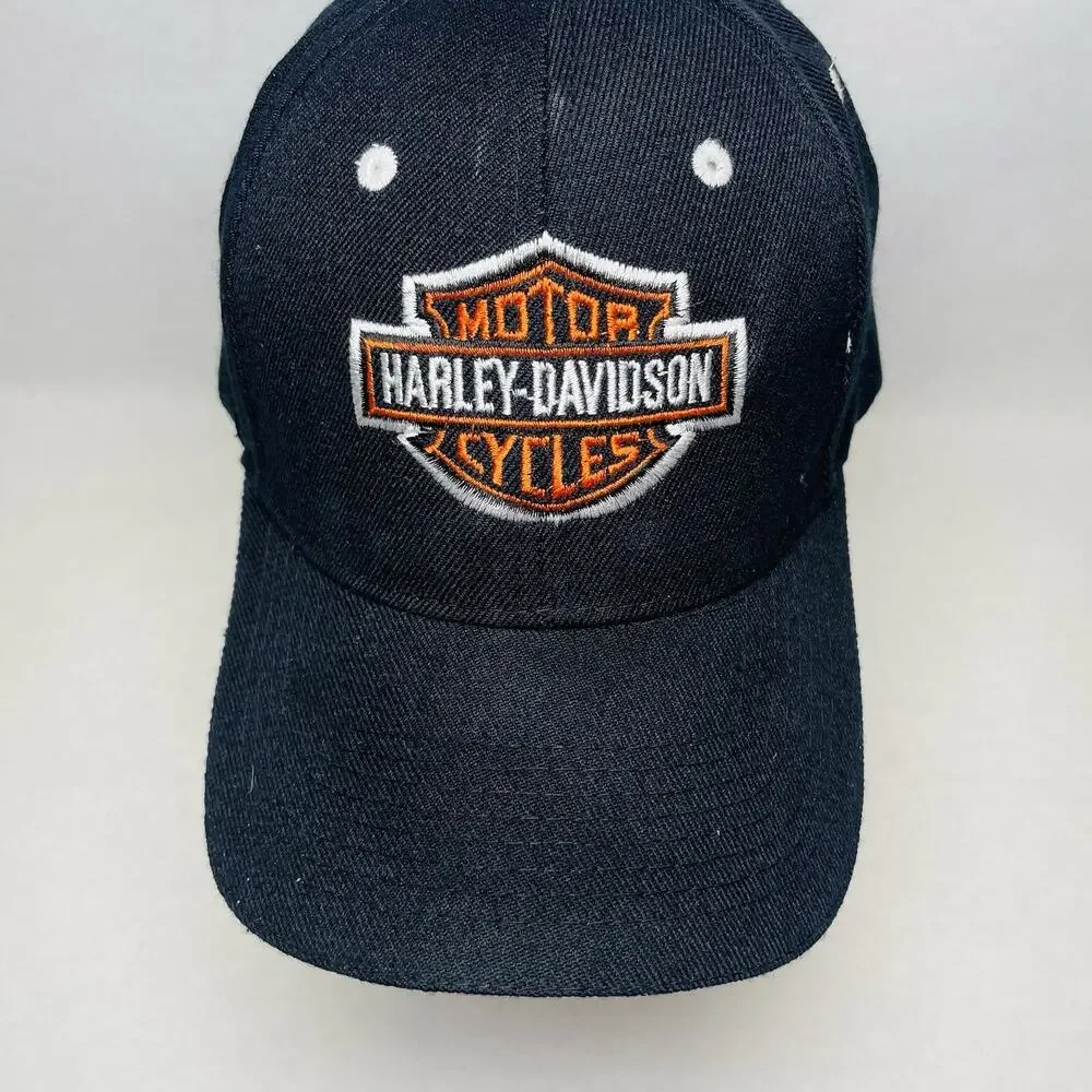 Harley Davidson Motorcycles Cap Embroidered‎ Logo Black StrapBack Baseball Hat